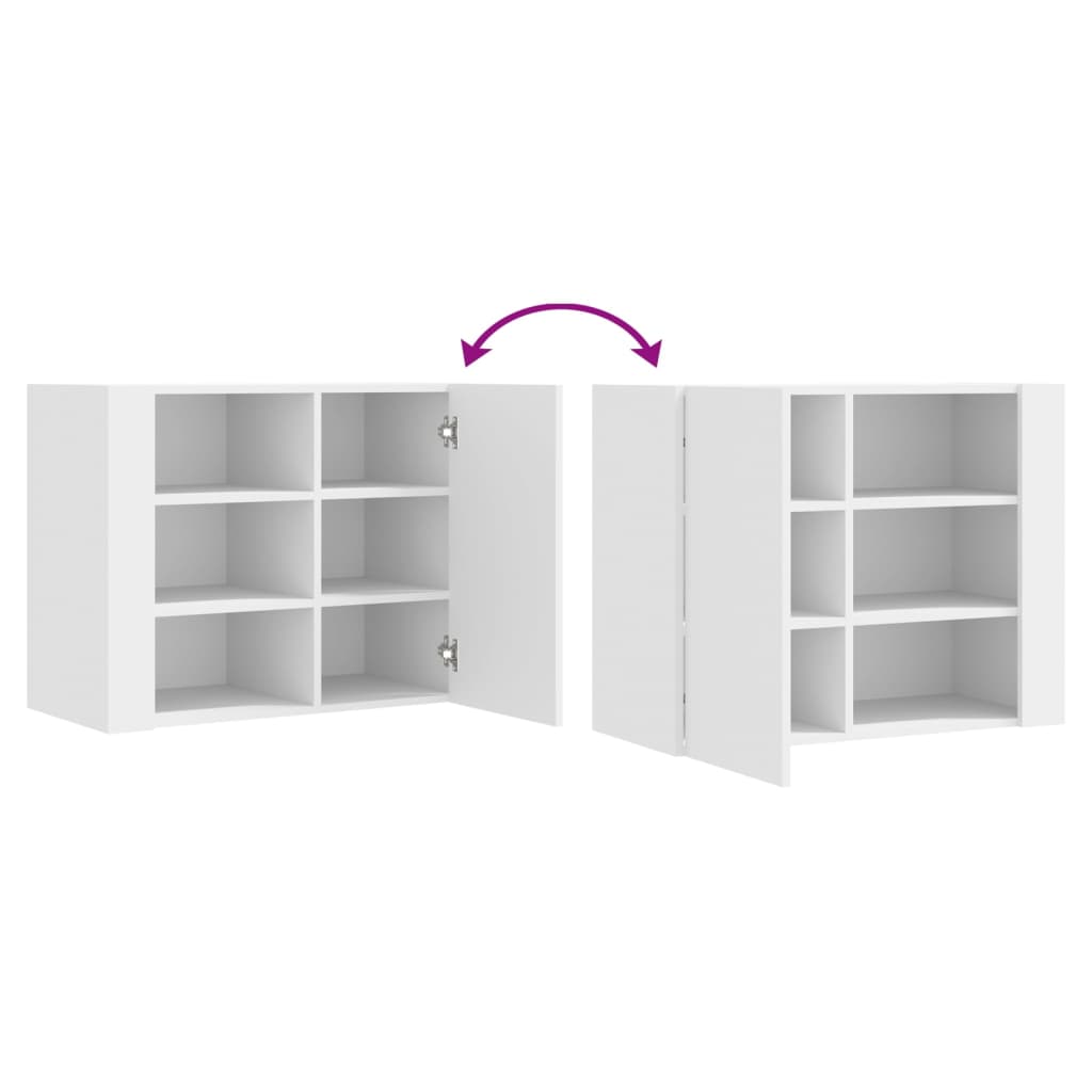 vidaXL Wandkast 75x35x60 cm bewerkt hout wit