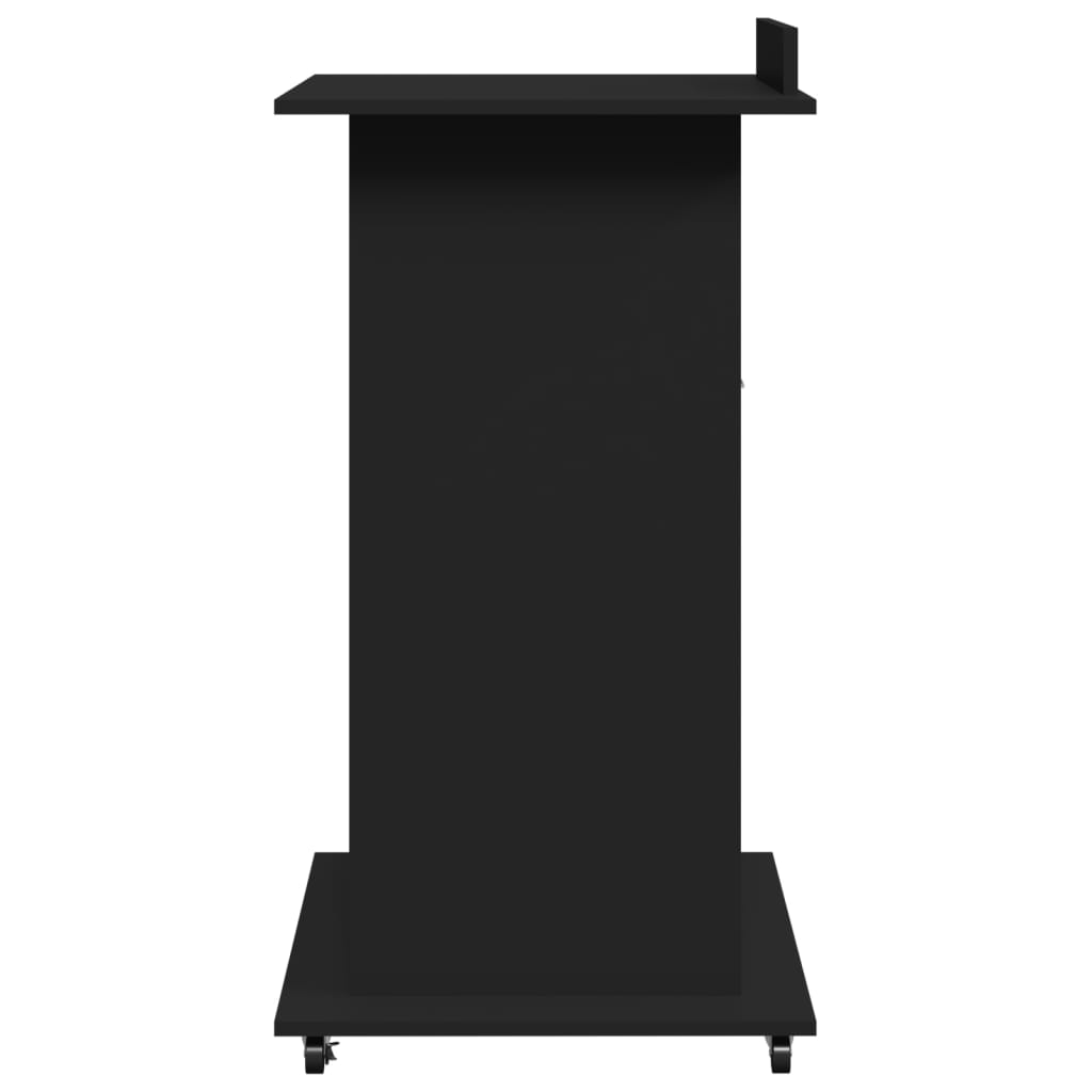 vidaXL Lessenaar met wielen en lade 55x55x107 cm bewerkt hout zwart