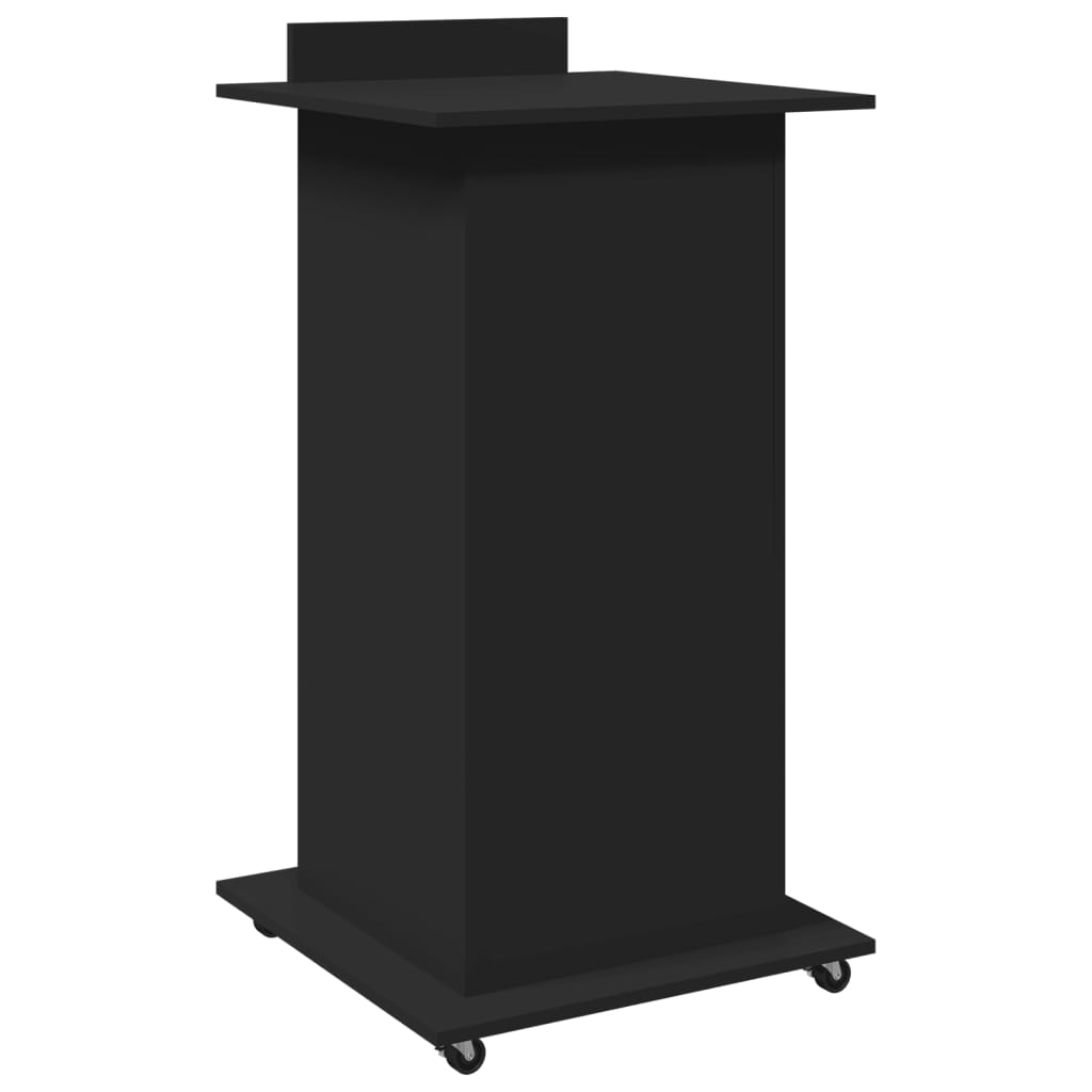 vidaXL Lessenaar met wielen en lade 55x55x107 cm bewerkt hout zwart