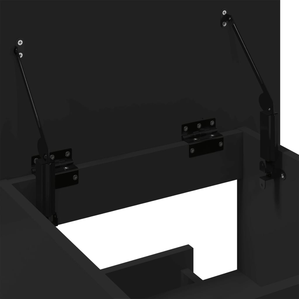 vidaXL Lessenaar met wielen en lade 55x55x107 cm bewerkt hout zwart