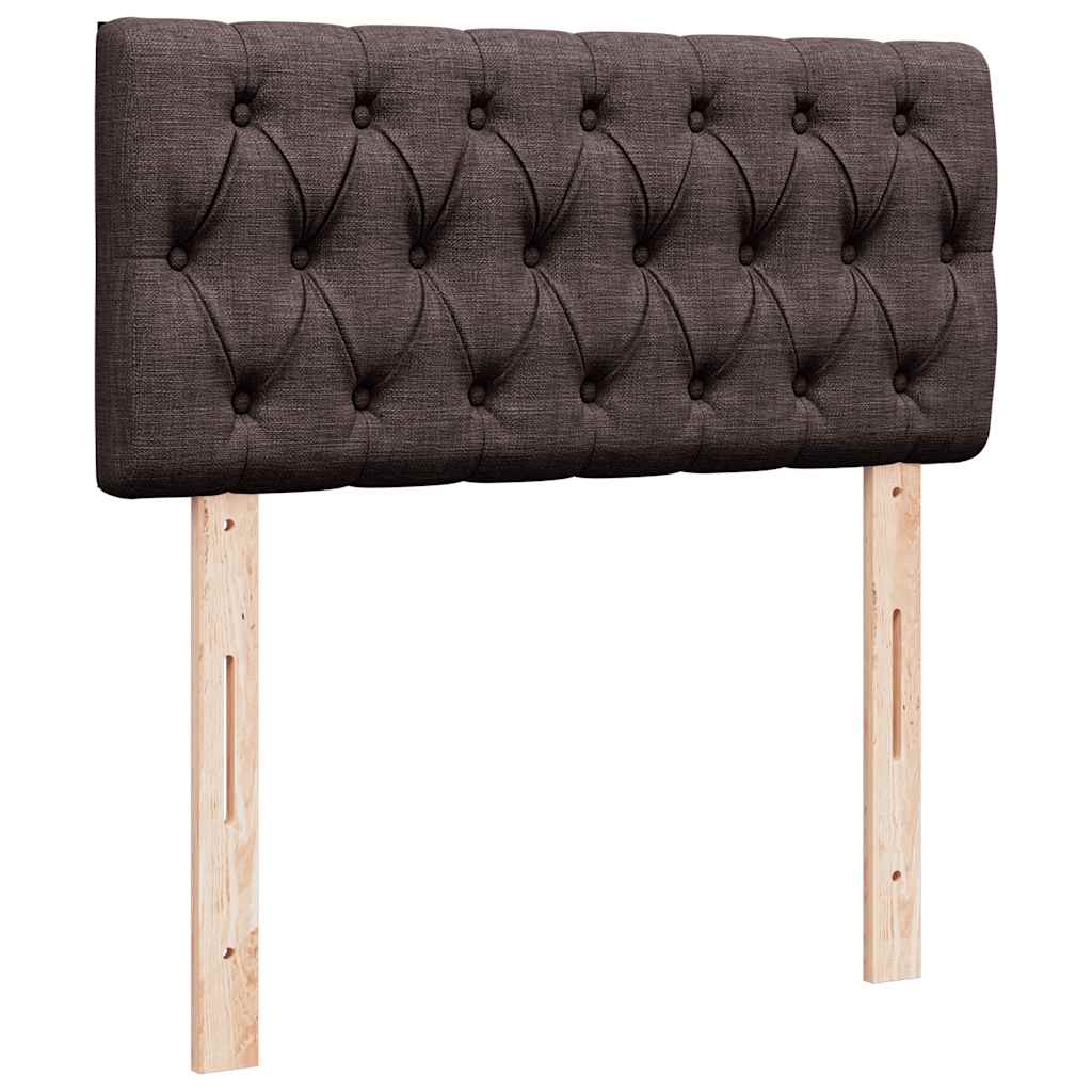 vidaXL Bed poef met matras en LED's 90x200 cm stof donkerbruin
