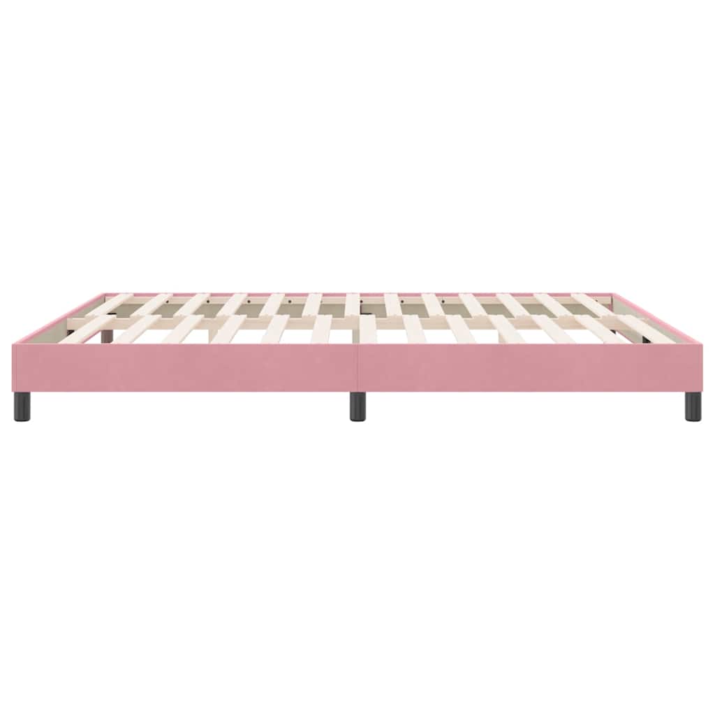 vidaXL Boxspring zonder matras fluweel roze 180x210 cm
