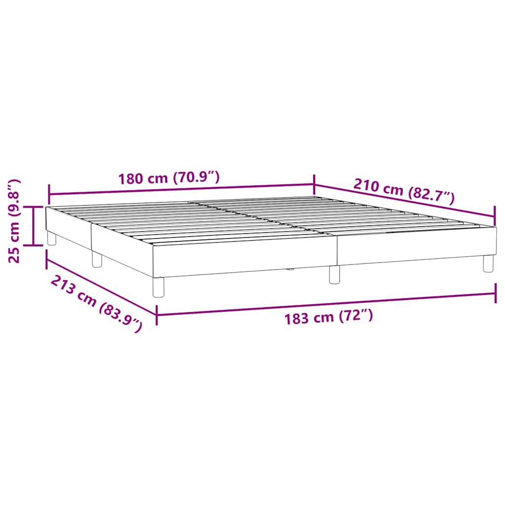 vidaXL Boxspring zonder matras fluweel roze 180x210 cm