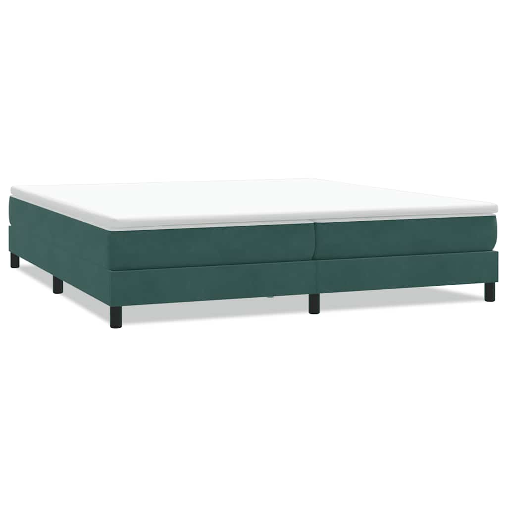 vidaXL Bed boxspring zonder matras 200x210 cm fluweel donkergroen