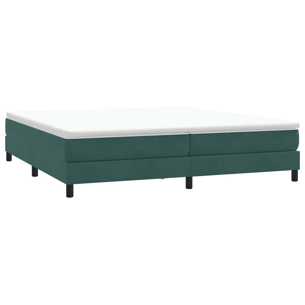 vidaXL Bed boxspring zonder matras 200x210 cm fluweel donkergroen