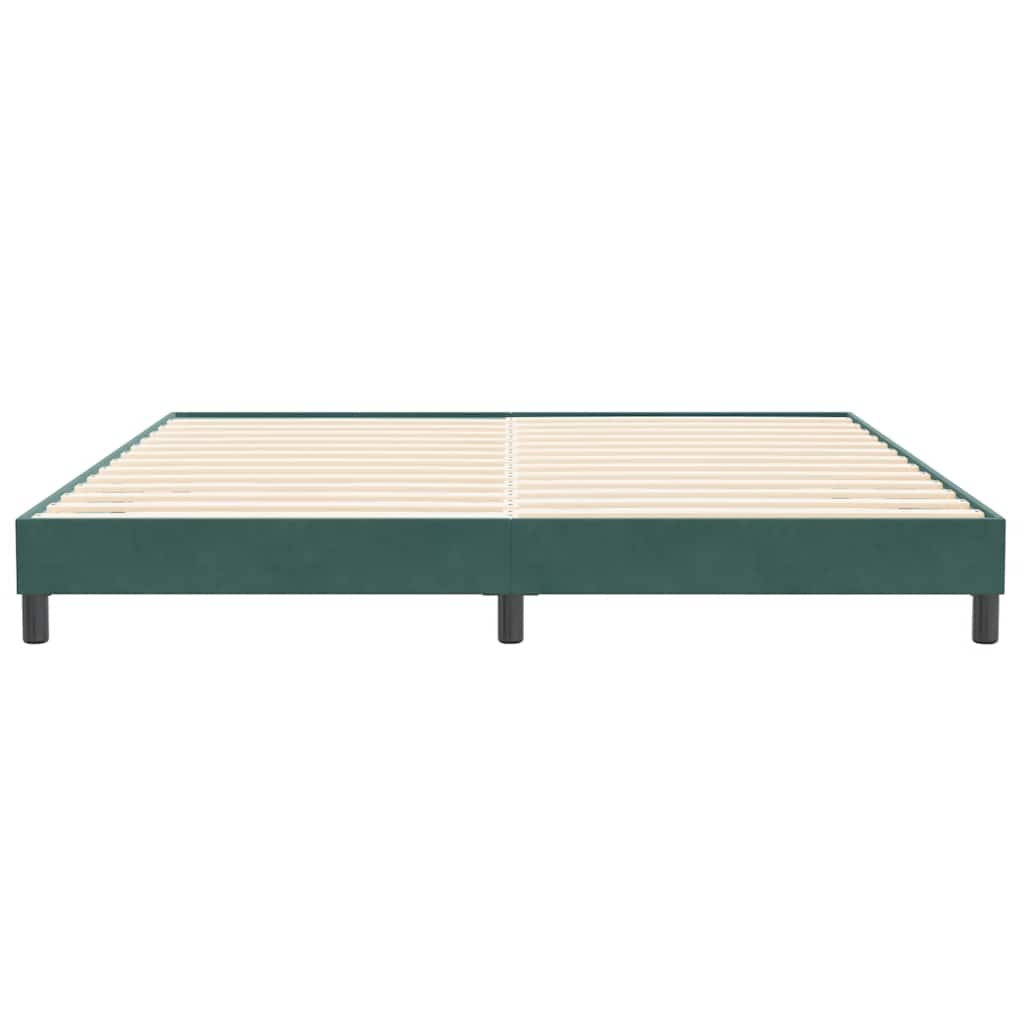 vidaXL Bed boxspring zonder matras 200x210 cm fluweel donkergroen
