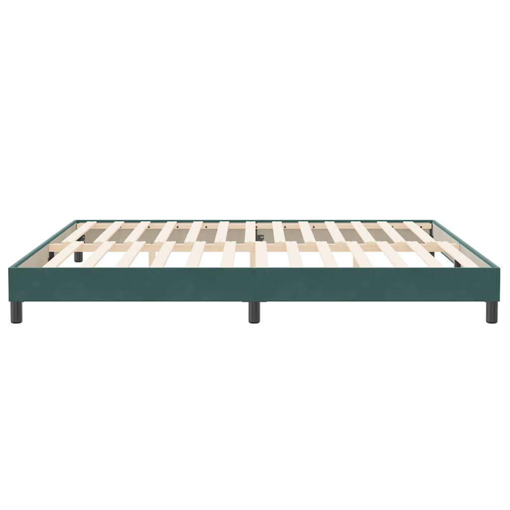 vidaXL Bed boxspring zonder matras 200x210 cm fluweel donkergroen
