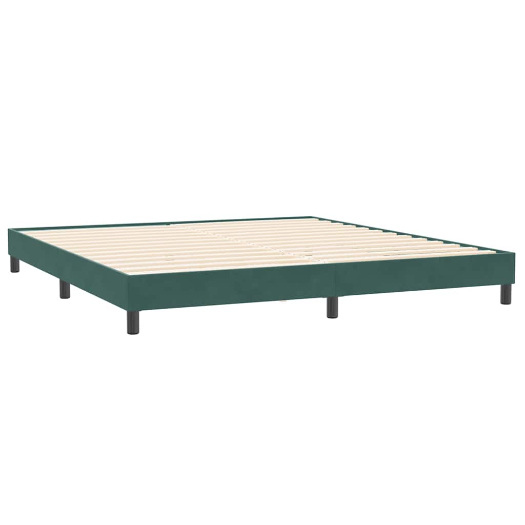 vidaXL Bed boxspring zonder matras 200x210 cm fluweel donkergroen