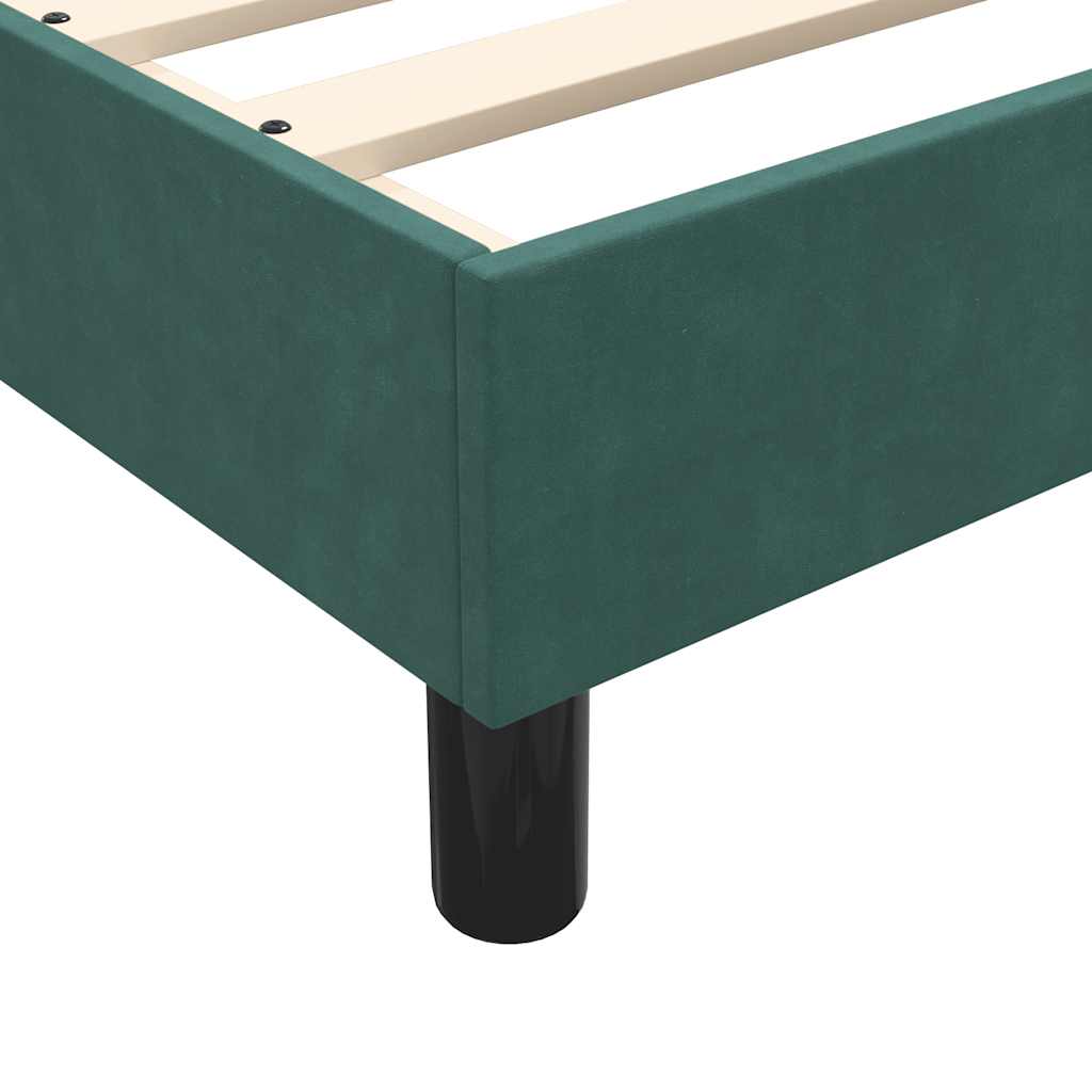 vidaXL Bed boxspring zonder matras 200x210 cm fluweel donkergroen