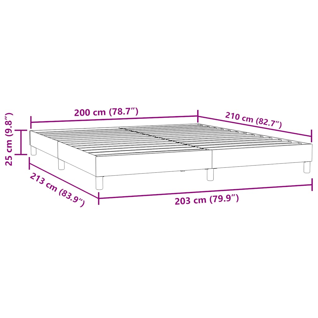 vidaXL Bed boxspring zonder matras 200x210 cm fluweel donkergroen