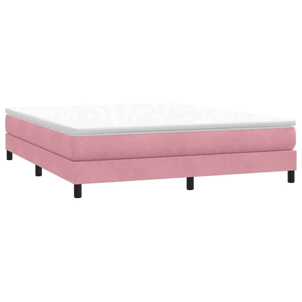 vidaXL Boxspringbed zonder matras 180x220 cm fluweel roze