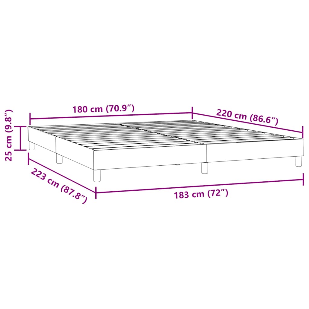 vidaXL Boxspringbed zonder matras 180x220 cm fluweel roze