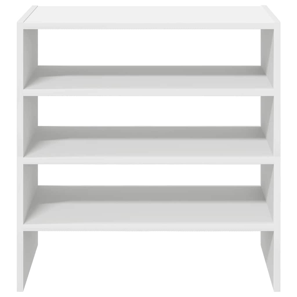 vidaXL Schoenenrekken 2 st stapelbaar 60x30x30,5 cm wit
