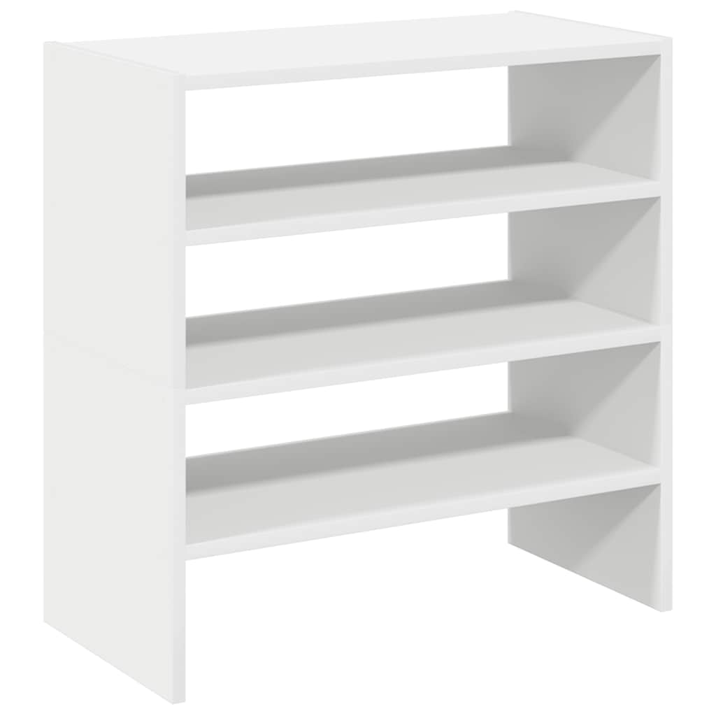 vidaXL Schoenenrekken 2 st stapelbaar 60x30x30,5 cm wit
