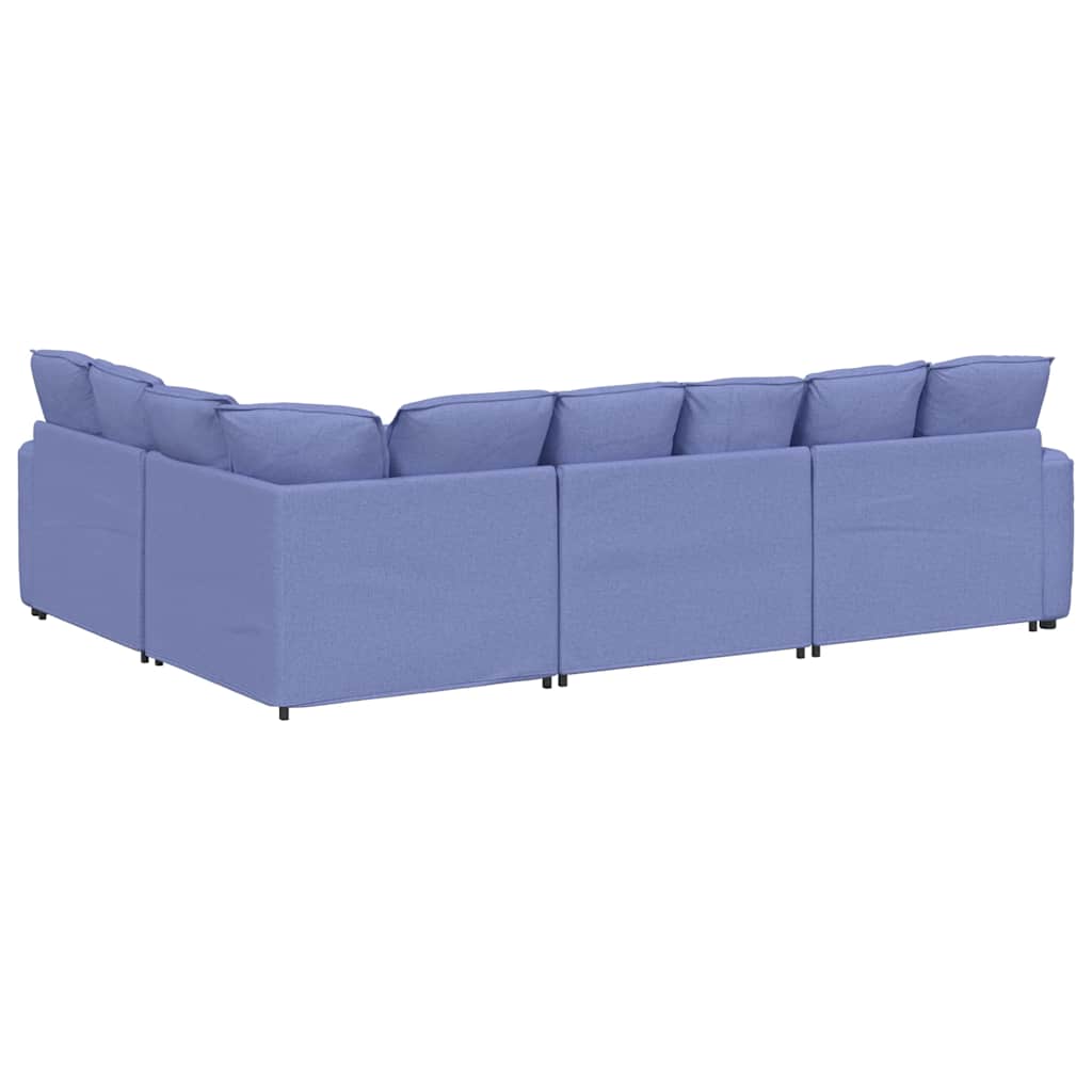 vidaXL Modulaire bank met kussens stof jeansblauw
