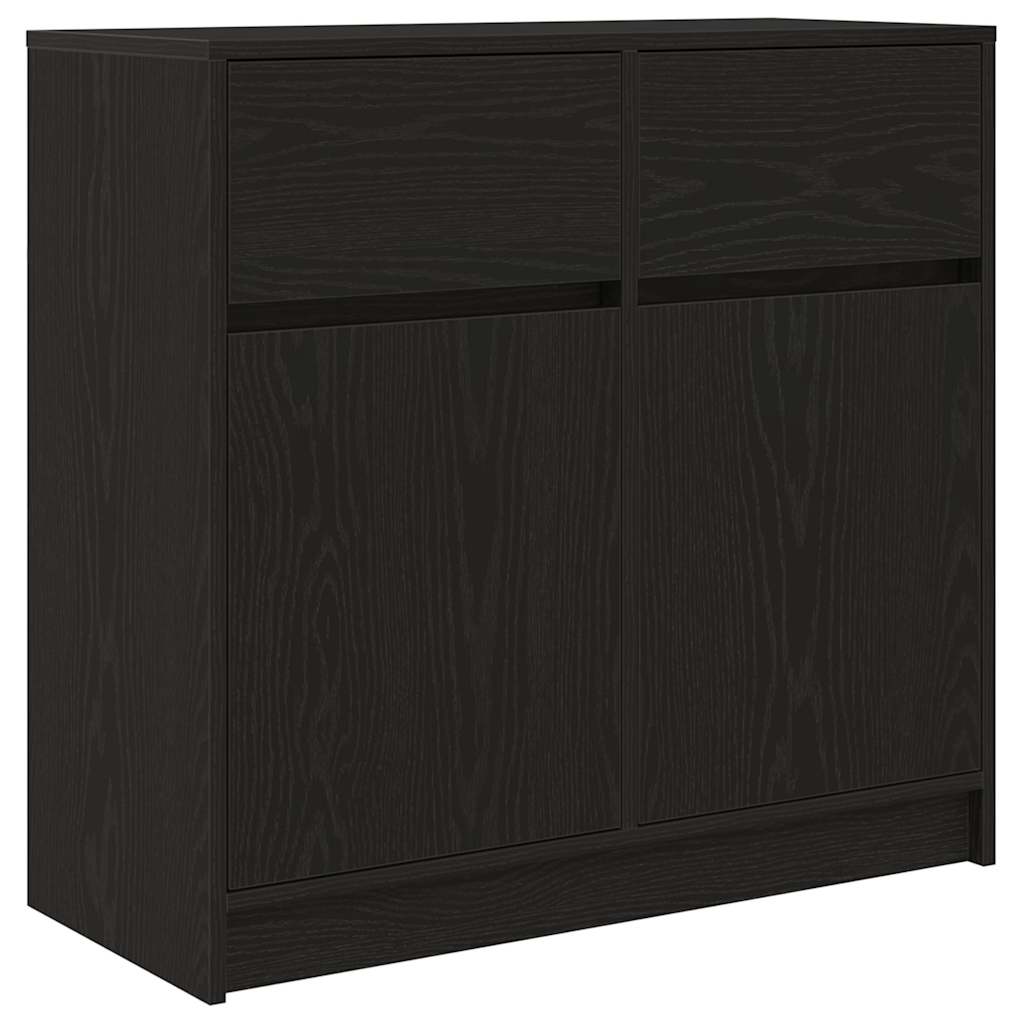 vidaXL Dressoir met lade 80x34x76 cm spaanplaat zwart eikenkleurig