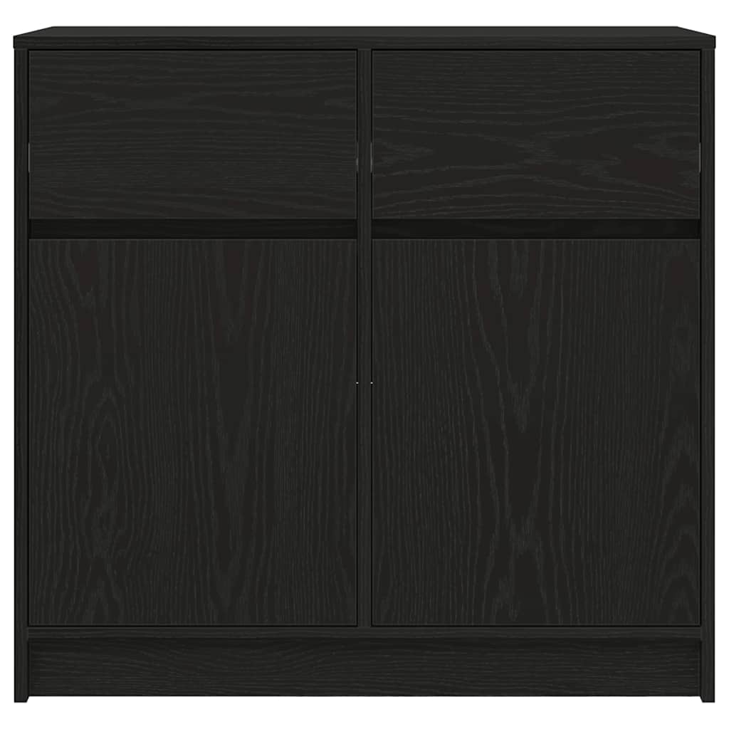 vidaXL Dressoir met lade 80x34x76 cm spaanplaat zwart eikenkleurig