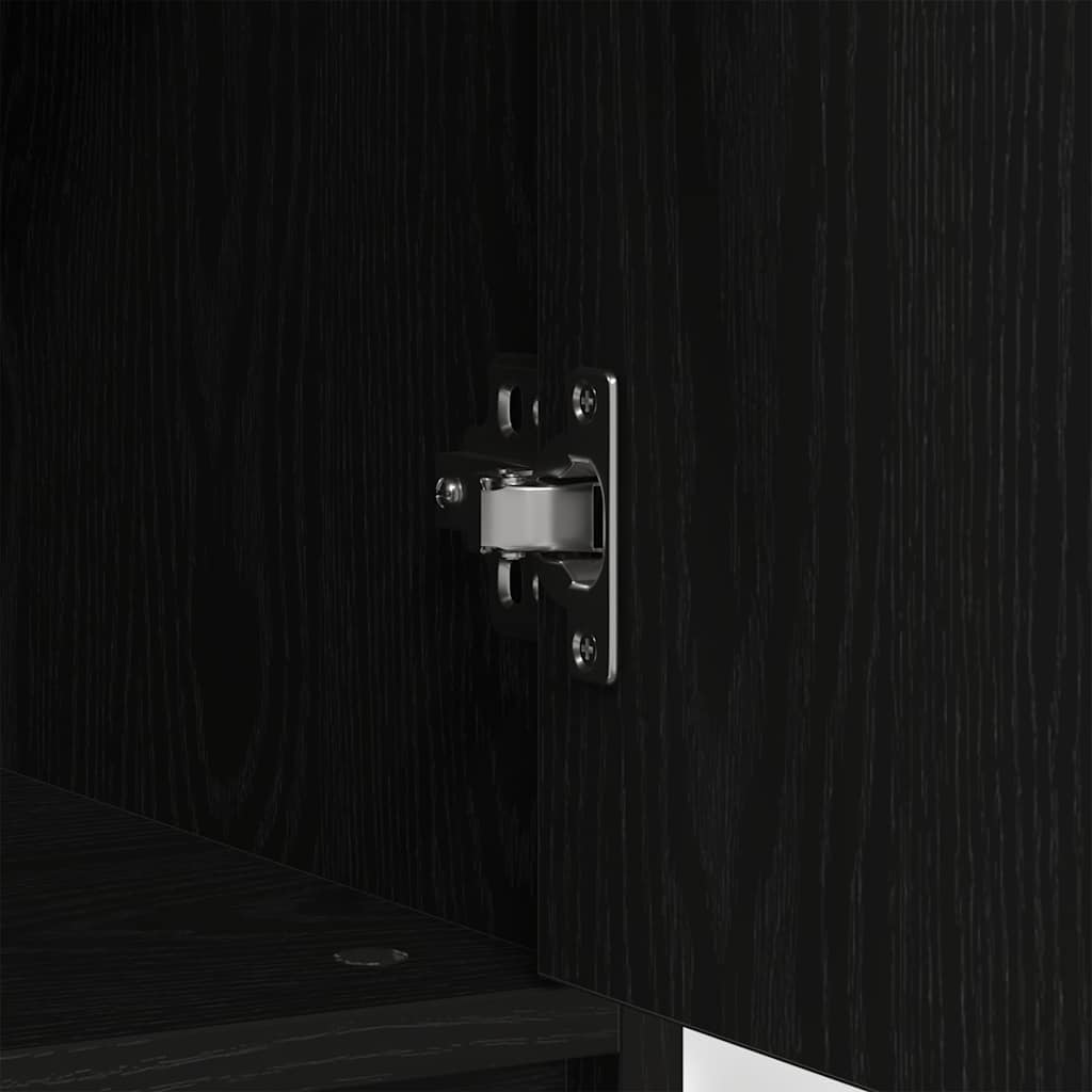 vidaXL Dressoir met lade 80x34x76 cm spaanplaat zwart eikenkleurig