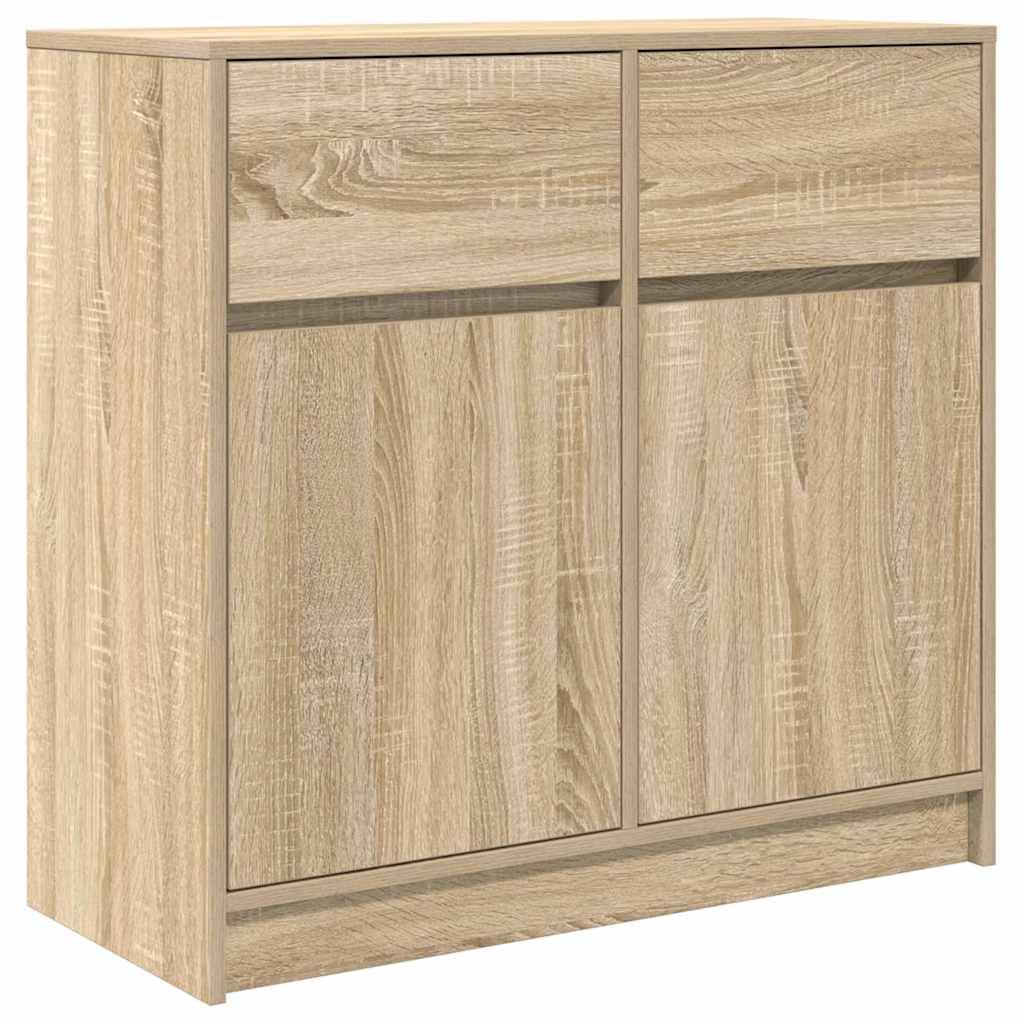 vidaXL Dressoir met lade 80x34x76 cm spaanplaat sonoma eikenkleurig