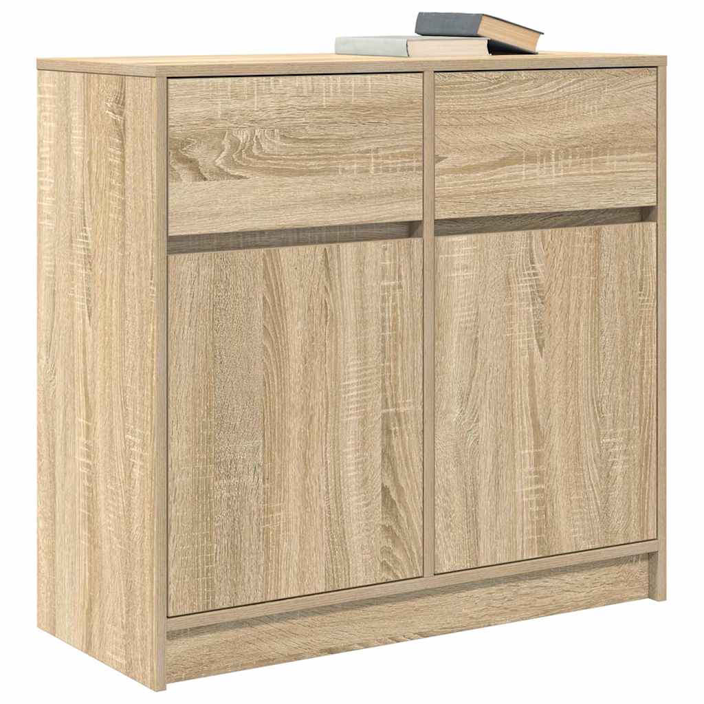 vidaXL Dressoir met lade 80x34x76 cm spaanplaat sonoma eikenkleurig