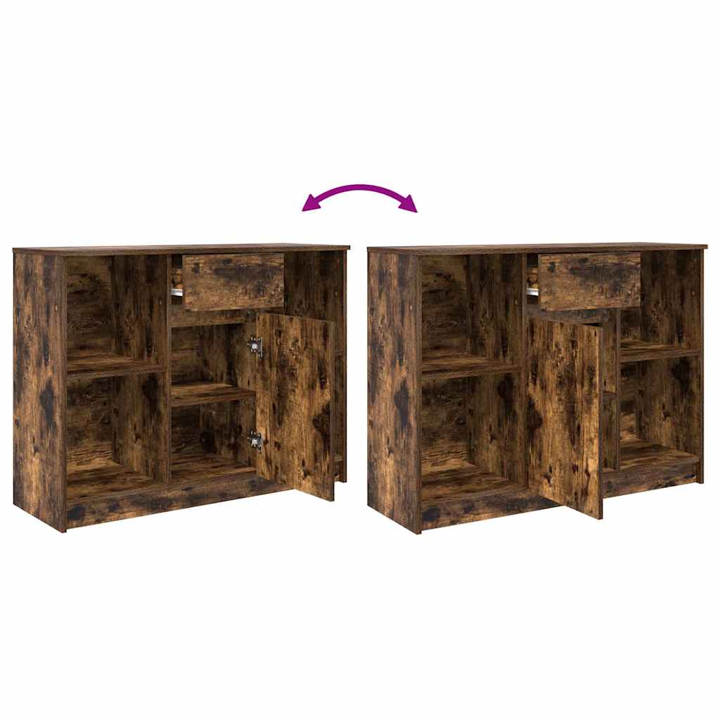 vidaXL Dressoir met lade 101x35x76 cm spaanplaat gerookt eikenkleurig