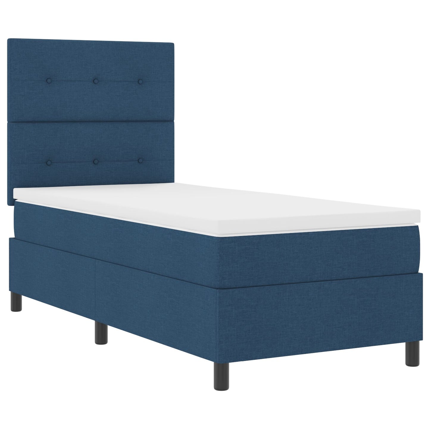 vidaXL Boxspring Bed met Matras Blauw 90x200 cm Stof