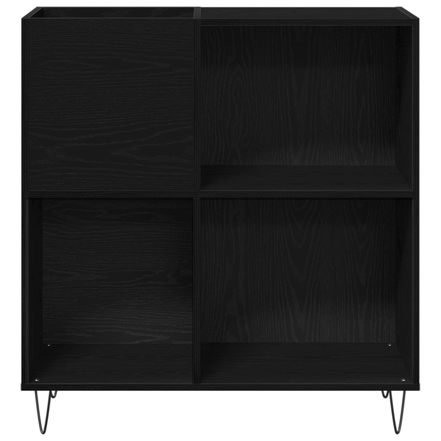 vidaXL Recordkast Zwart Eiken 84.5x38x90 cm Verwerkt Hout