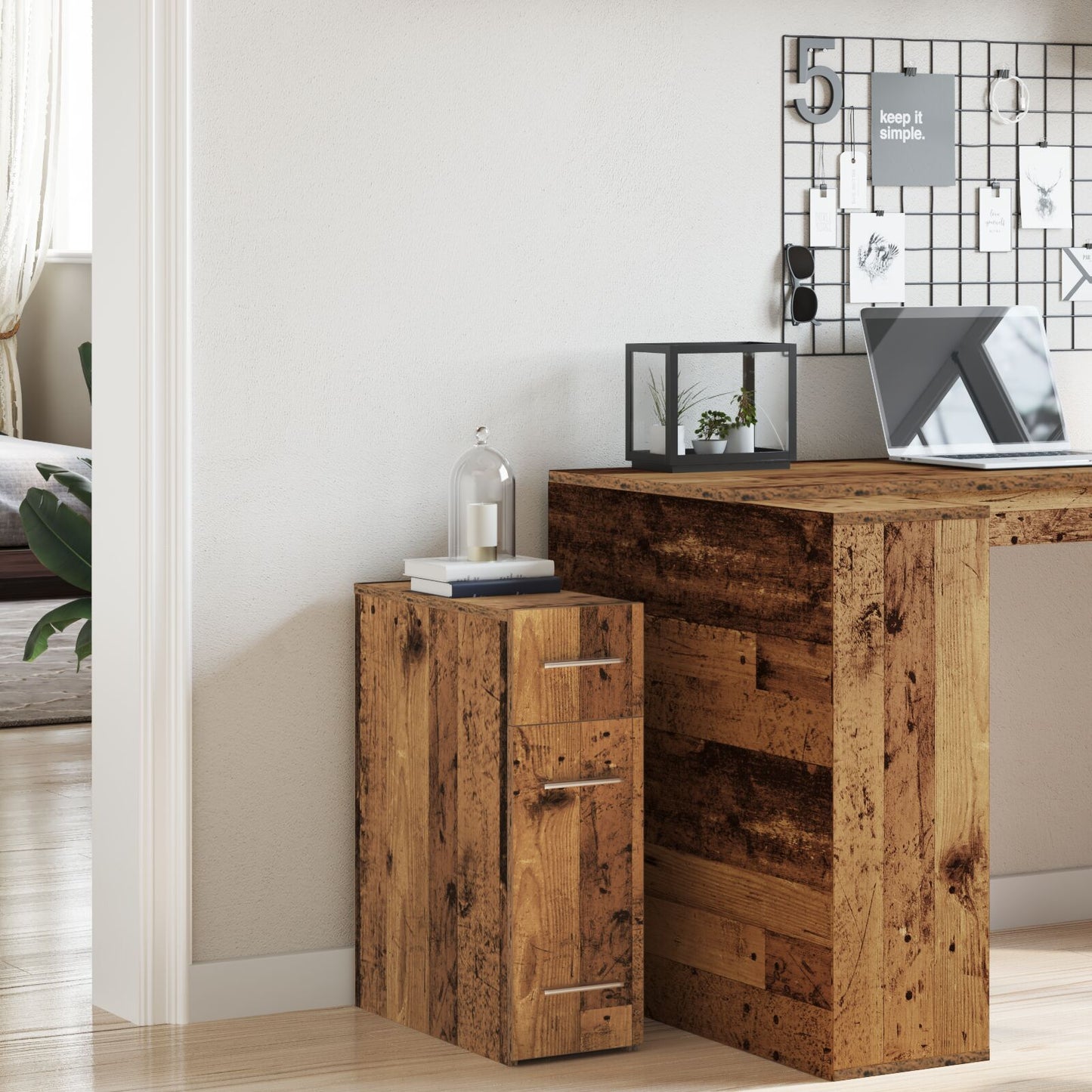 vidaXL Apothekerskast Oud Hout 20x45,5x60 cm Bewerkt Hout