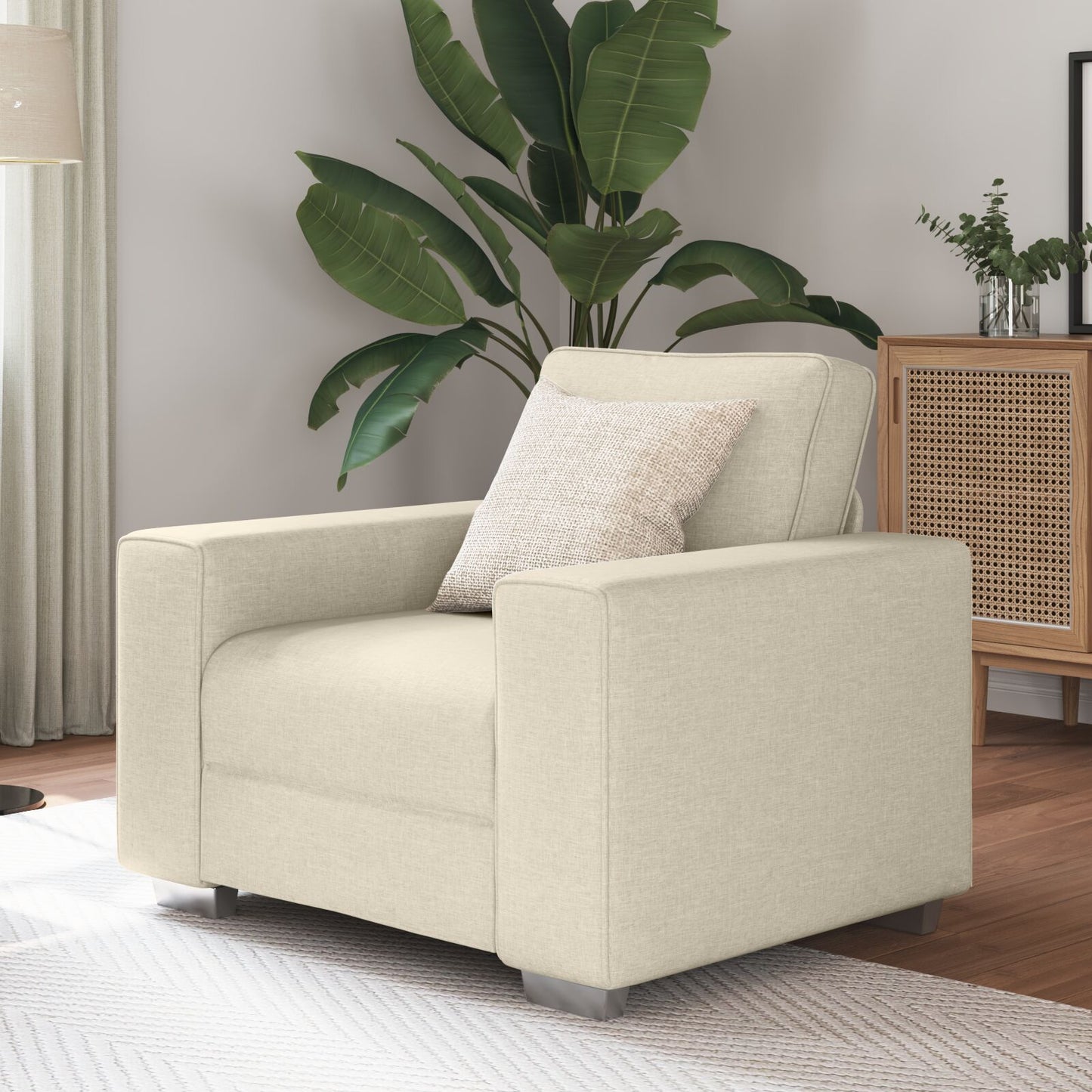 vidaXL Sofa Stoel Linnen 59 cm
