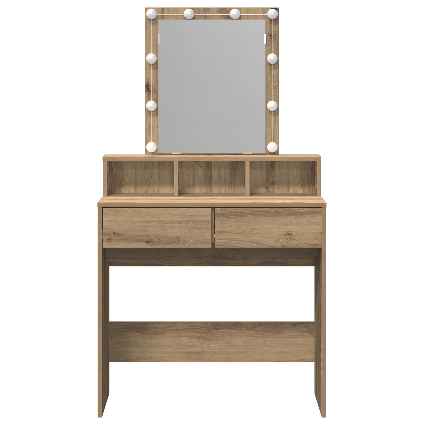 vidaXL Kaptafel met Spiegel en LED's Artisan Eiken Geïndustrialiseerd Hout