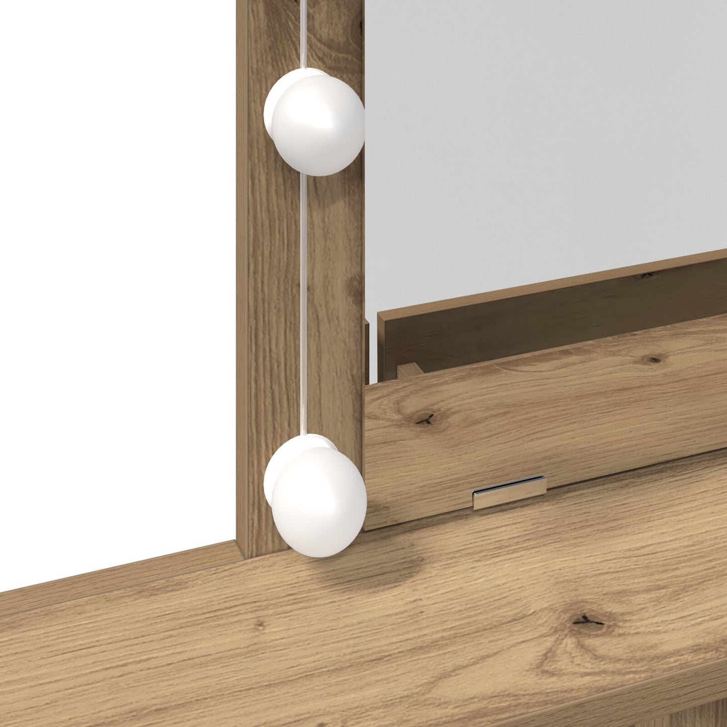 vidaXL Kaptafel met Spiegel en LED's Artisan Eiken Geïndustrialiseerd Hout