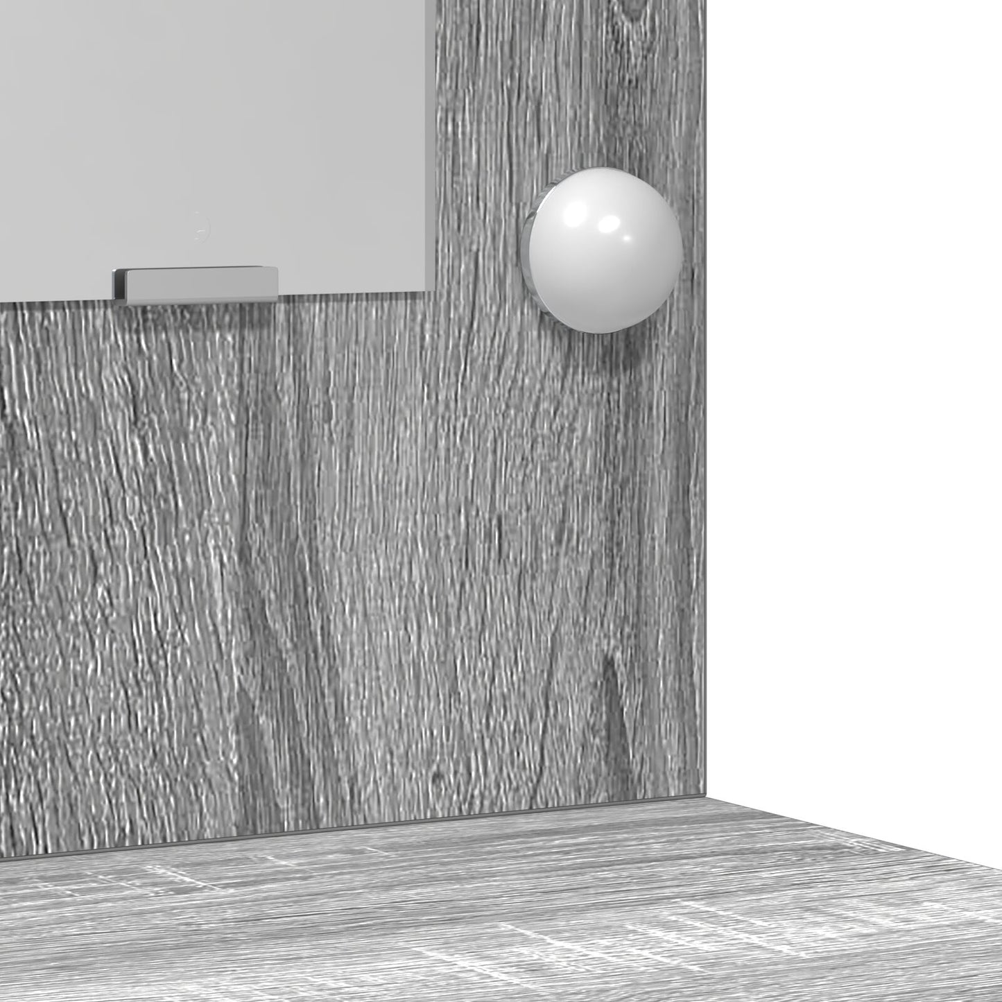 vidaXL 2-delige Kaptafel Set met LED Grijs Sonoma Hout