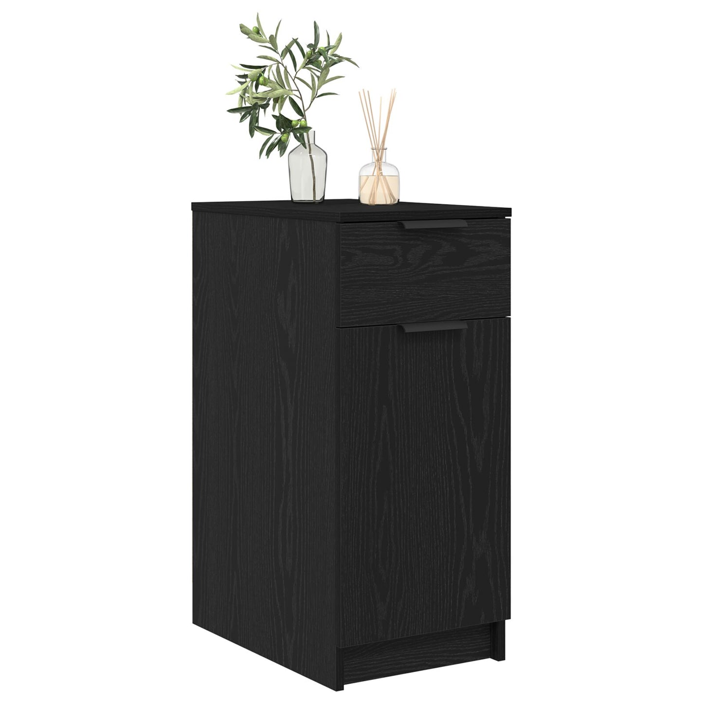 vidaXL Bureau Kast in Zwart Eiken - 33x50x75 cm - Gemaakt van Engineered Hout