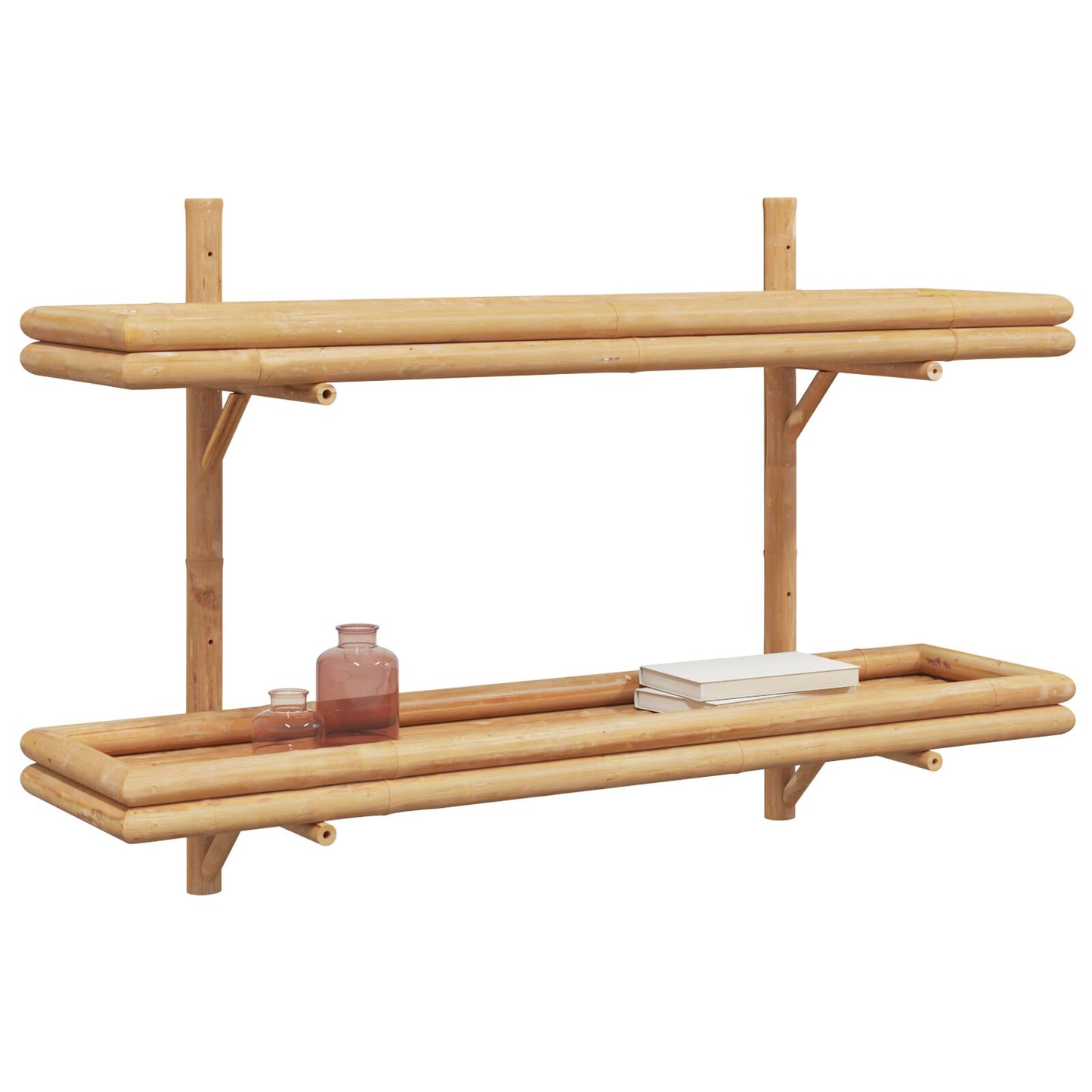 vidaXL Wandplank 2-Tier 100x26x60 cm Bamboe