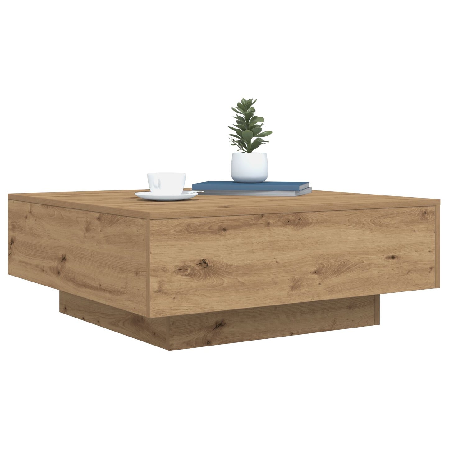 vidaXL Salontafel met LED-Lampen Artisan Eik 80x80x31 cm