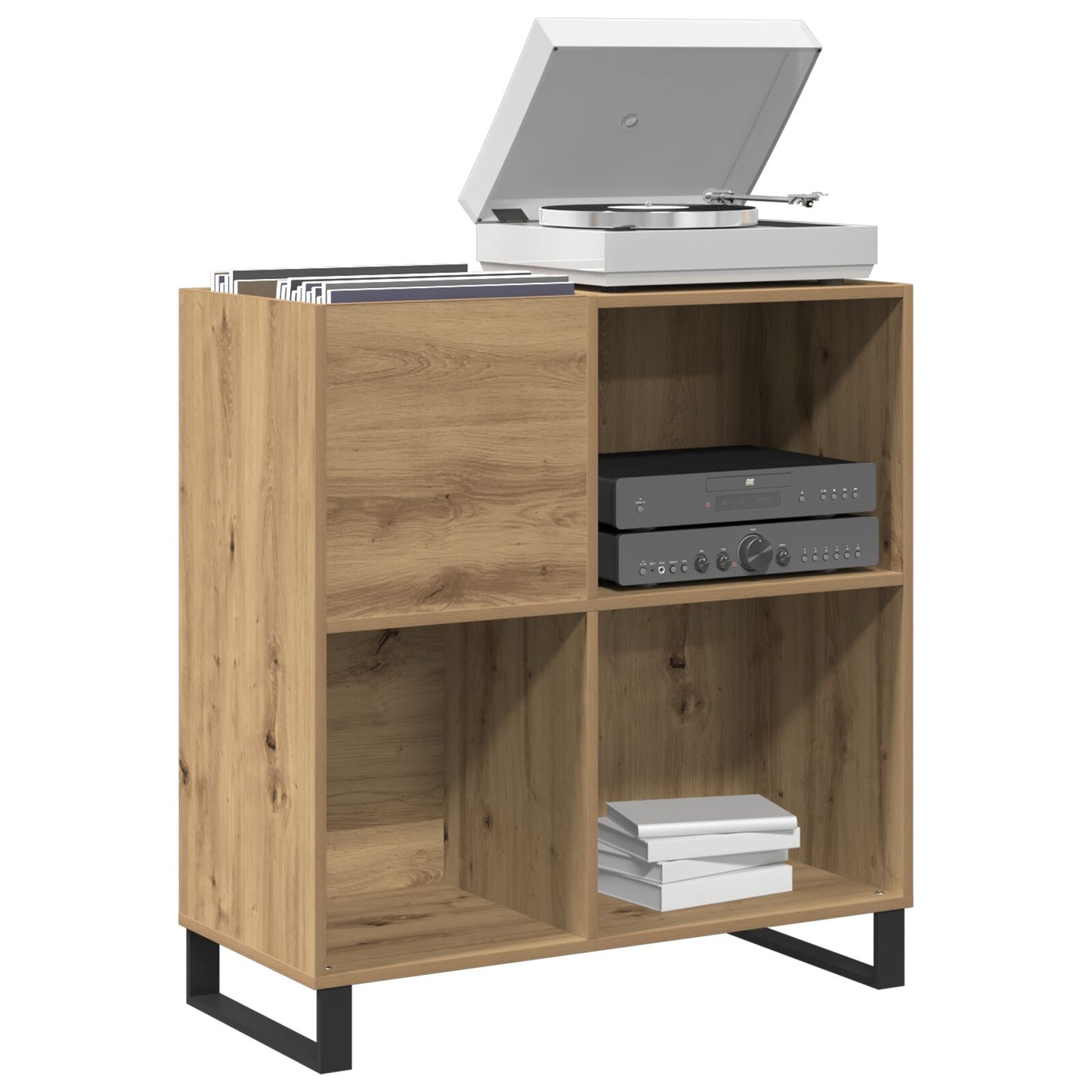 vidaXL Platenkast Oude Hout 84,5x38x90 cm Geengineerd hout