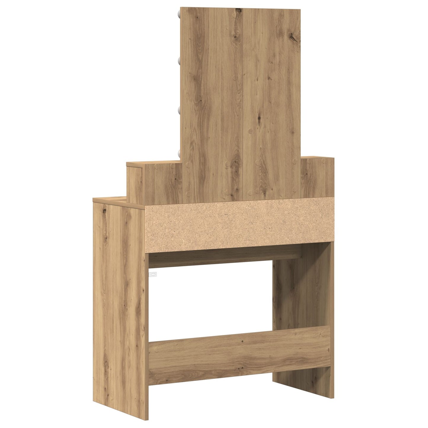 vidaXL Kaptafel met Spiegel en LED's Artisan Eiken Geïndustrialiseerd Hout