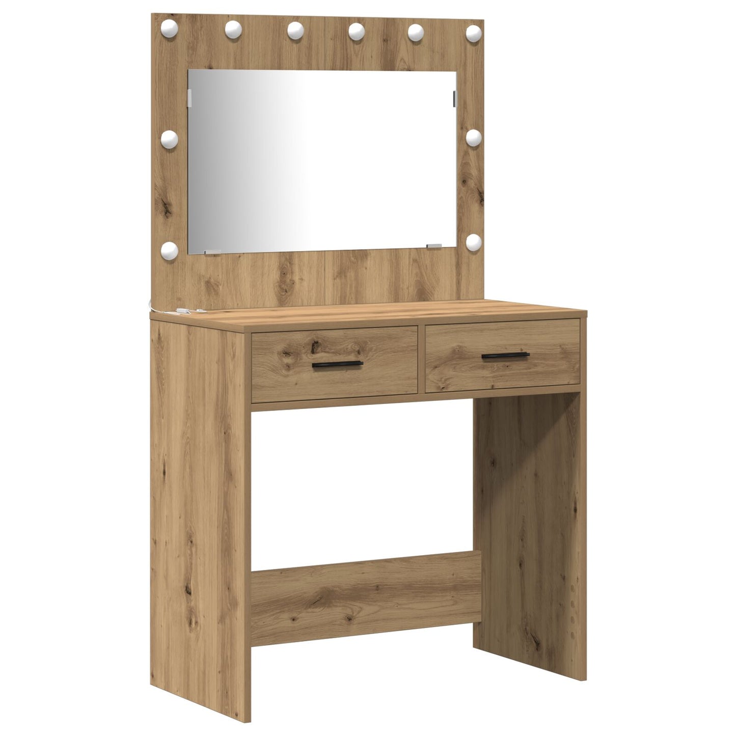 vidaXL 2-delige kaptafelset met LED Artisan Eiken Engineered Wood