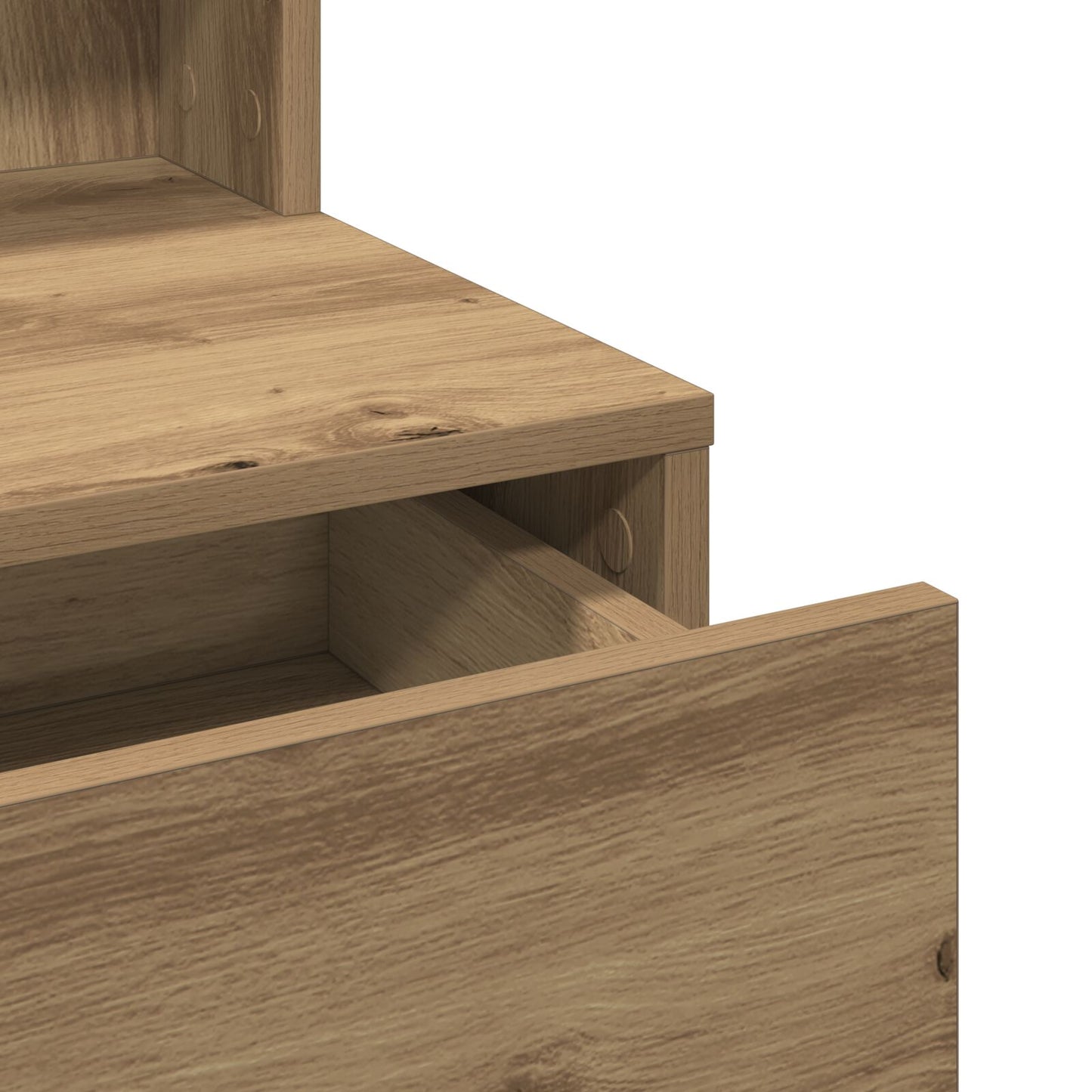 vidaXL Kaptafel met Spiegel en LED's Artisan Eiken Geïndustrialiseerd Hout