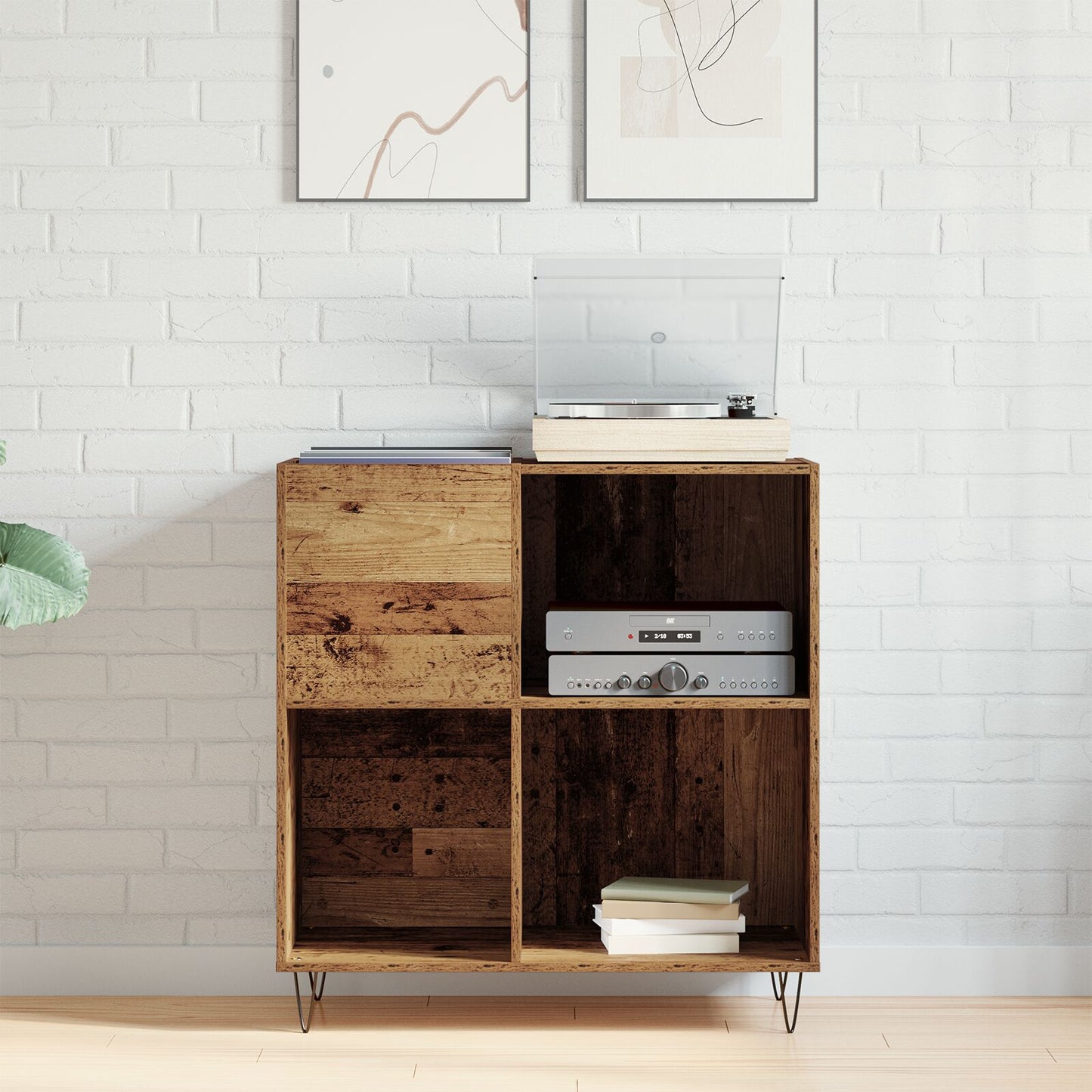 vidaXL Media Kast Artisan Eiken 84.5x38x90 cm Bewerkt Hout