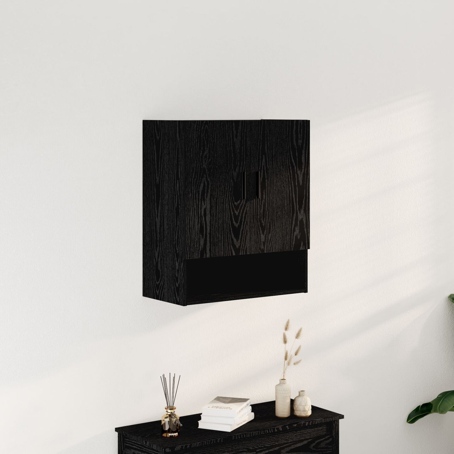 vidaXL Wandkast Zwart Eiken 60x31x70 cm Gemaakt van Hout