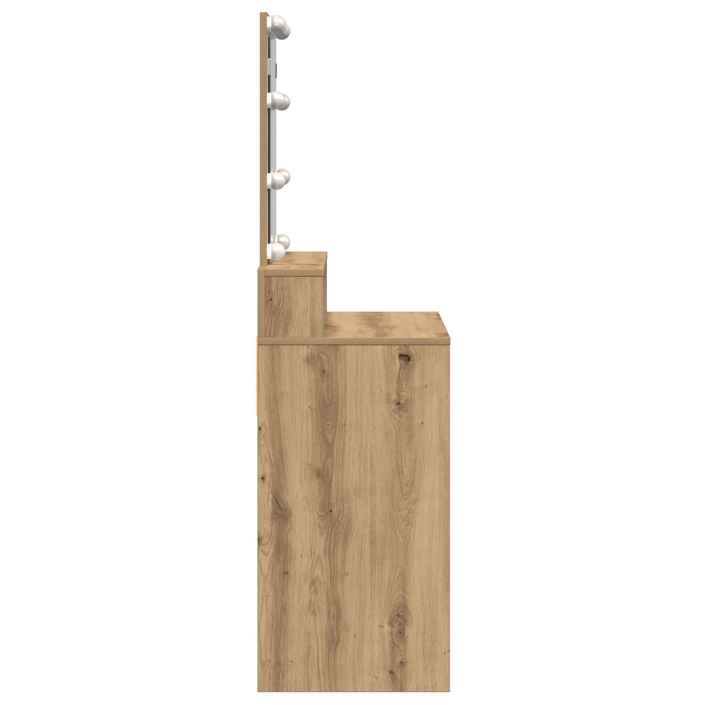 vidaXL Kaptafel met Spiegel en LED's Artisan Eiken Geïndustrialiseerd Hout