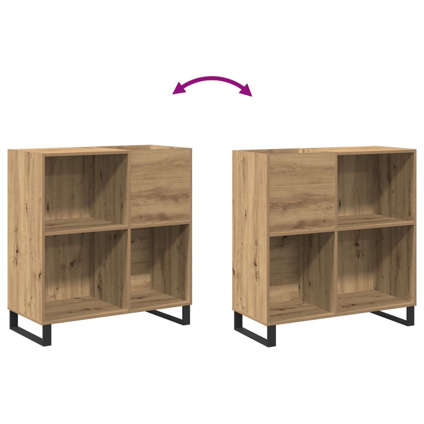 vidaXL Platenkast Oude Hout 84,5x38x90 cm Geengineerd hout