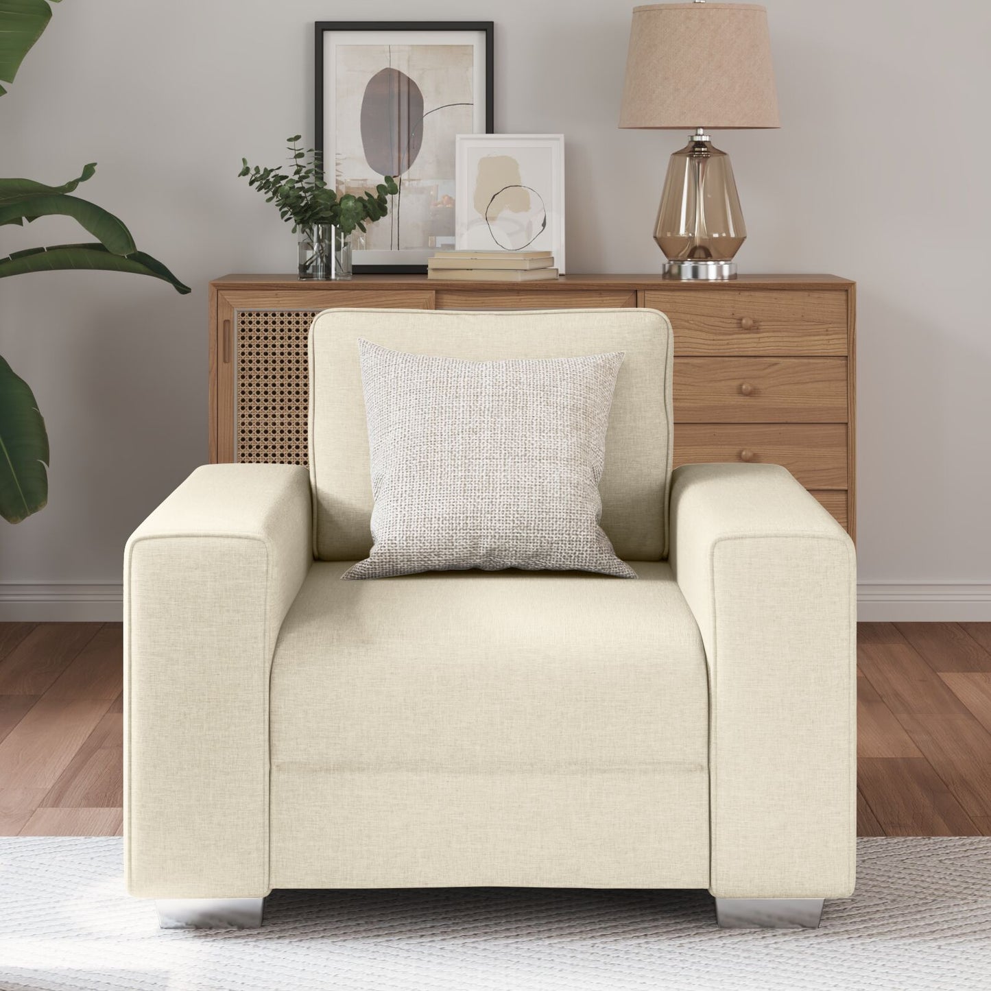 vidaXL Sofa Stoel Linnen 59 cm