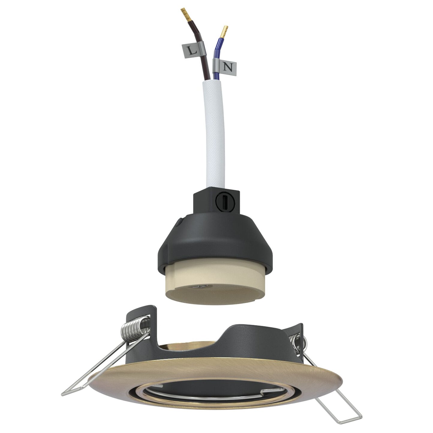 vidaXL Lampen Set van 24 Messing 9 cm Messing Inbouwlampen Ronde