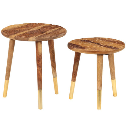 vidaXL Salontafels 2 st massief hout