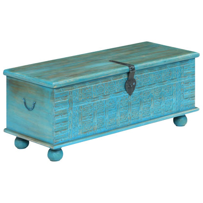 vidaXL Opbergkist 100x40x41 cm massief mangohout blauw