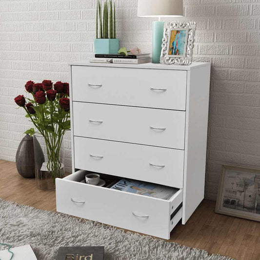 vidaXL Dressoir met 4 lades 60x30,5x71 cm wit