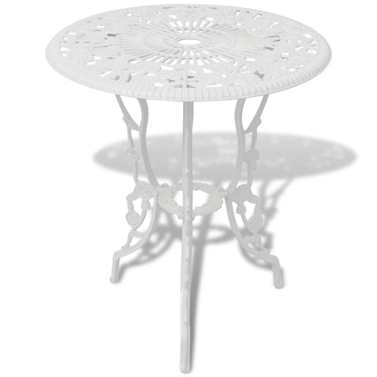 vidaXL 3-delige Bistroset gietaluminium wit
