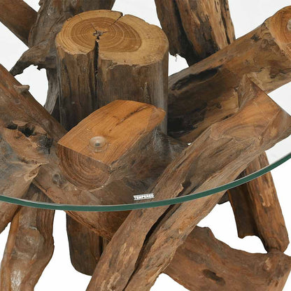 vidaXL Salontafel 60 cm massief teak drijfhout